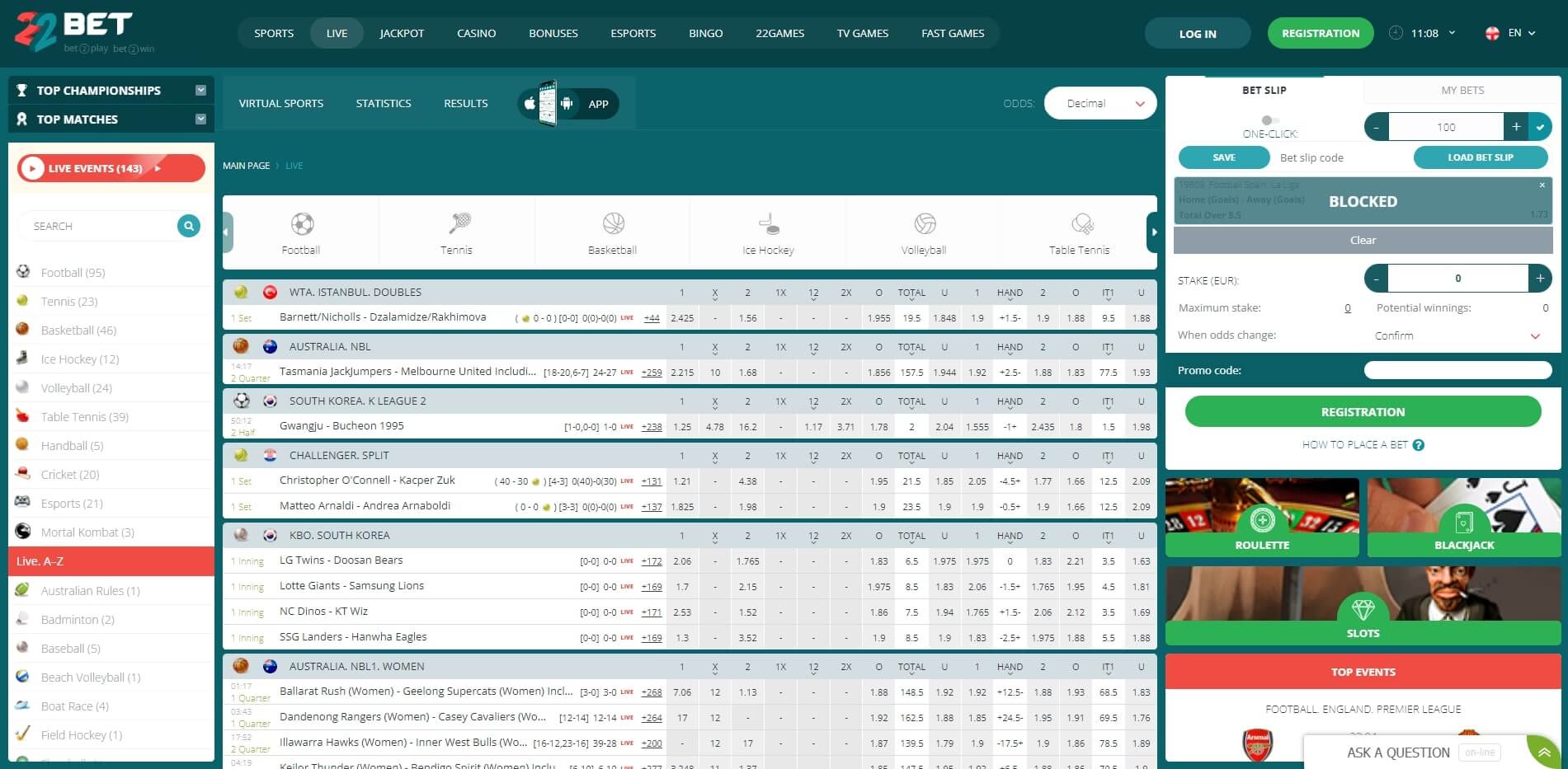 22bet Live Betting Live Betting 22bet
