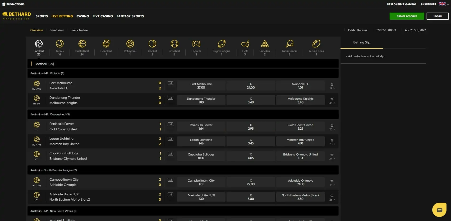 Bethard Live Betting Live Betting Bethard