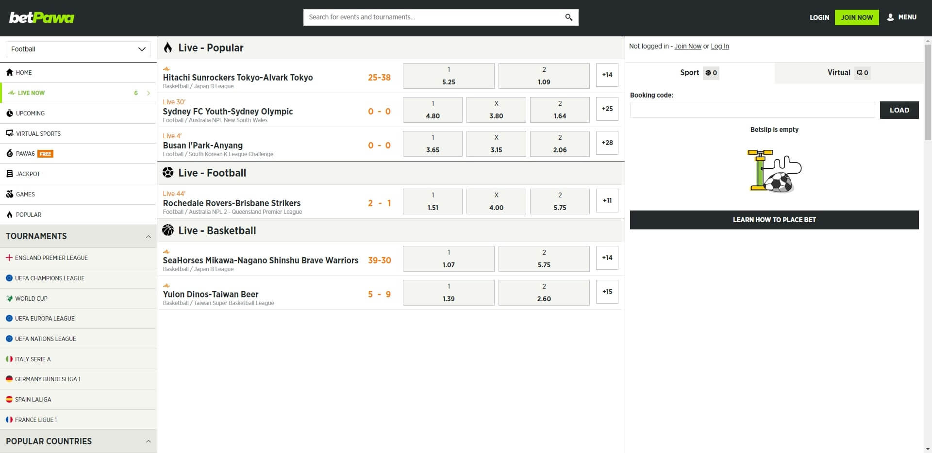 Live Betting Betpawa