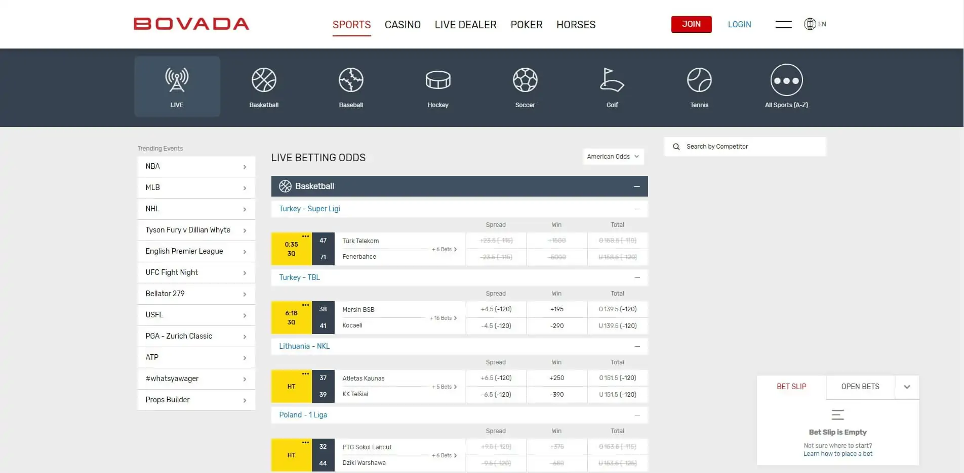 Bovada Live Betting Live Betting Bovada