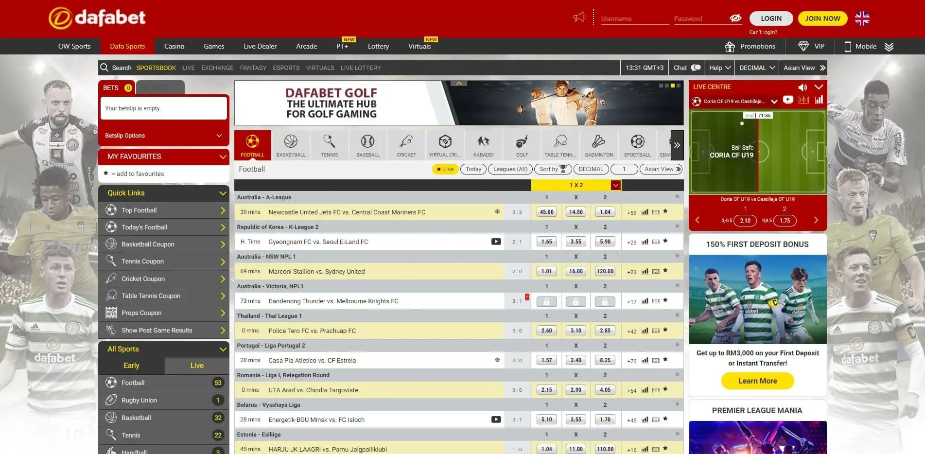 Live Betting Dafabet