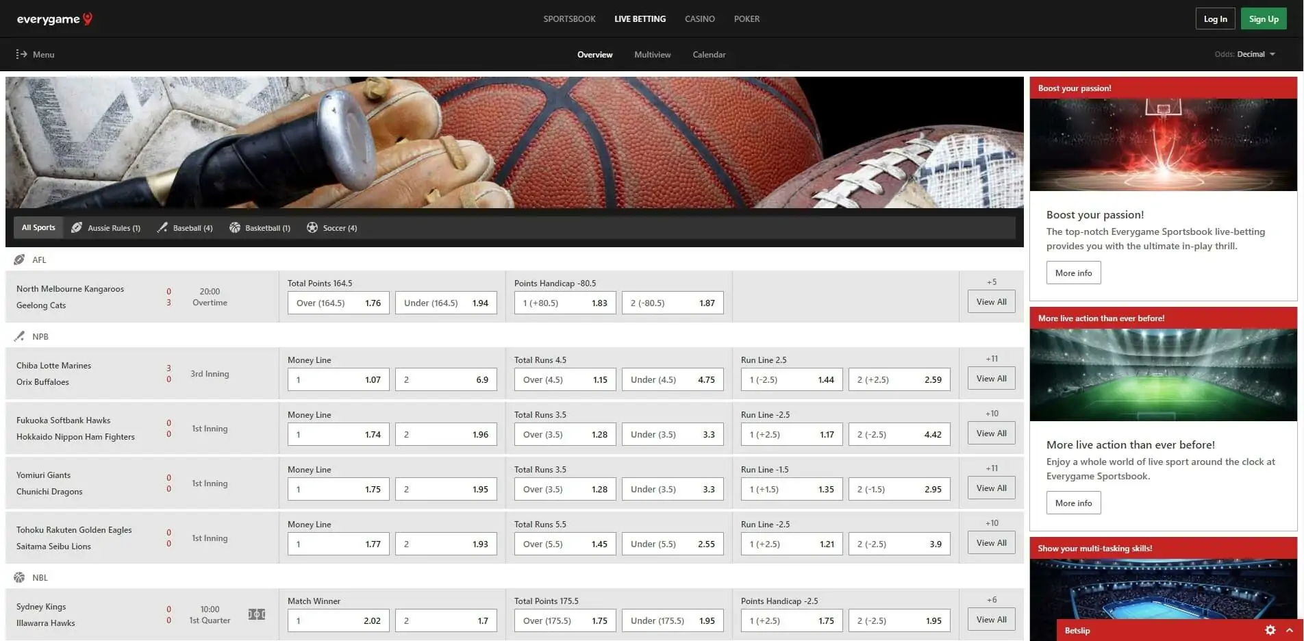 Everygame Live Betting Live Betting Everygame