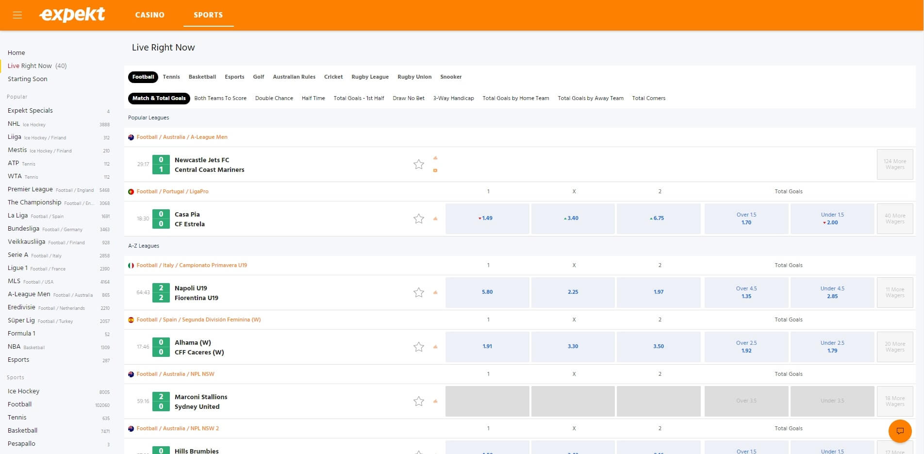 Expekt Live Betting Expekt Live Betting
