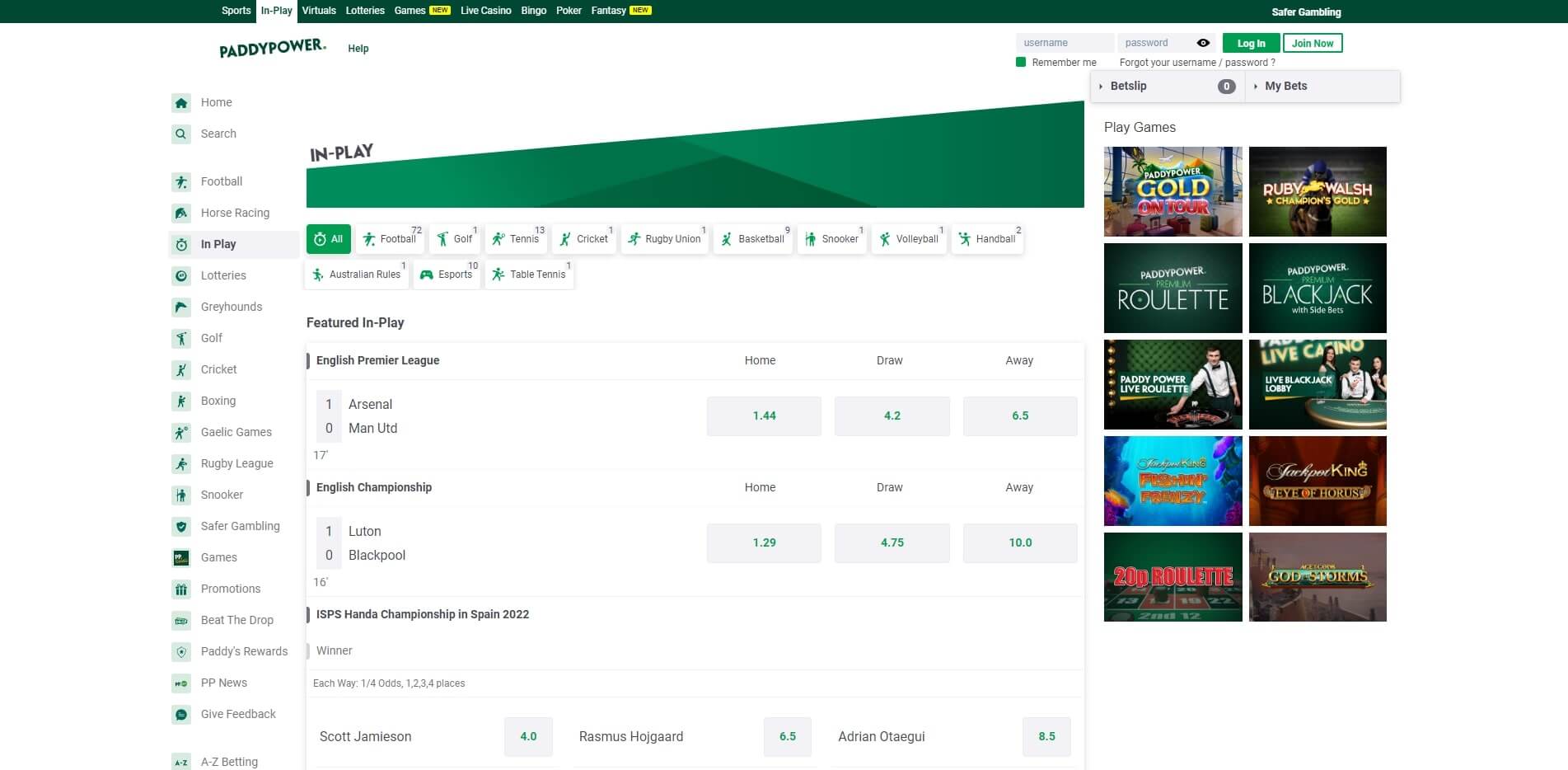 Paddy Power Live Betting Paddy Power Live Betting