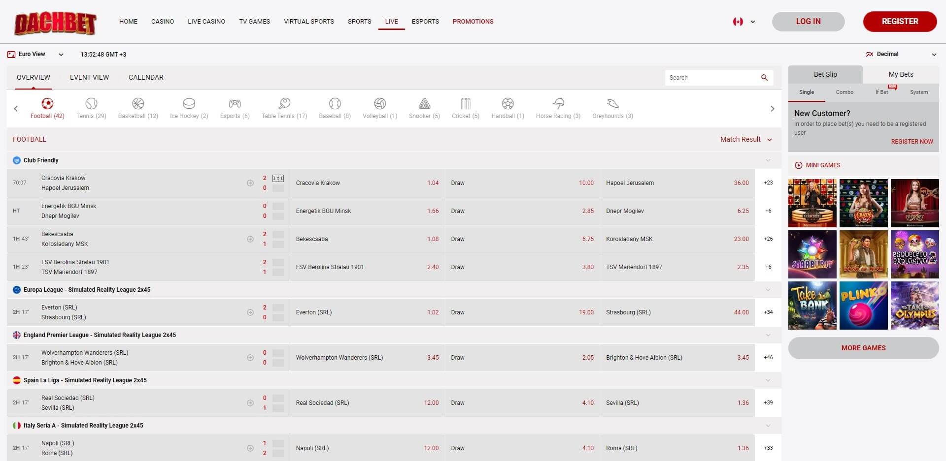 DachBet Live Betting