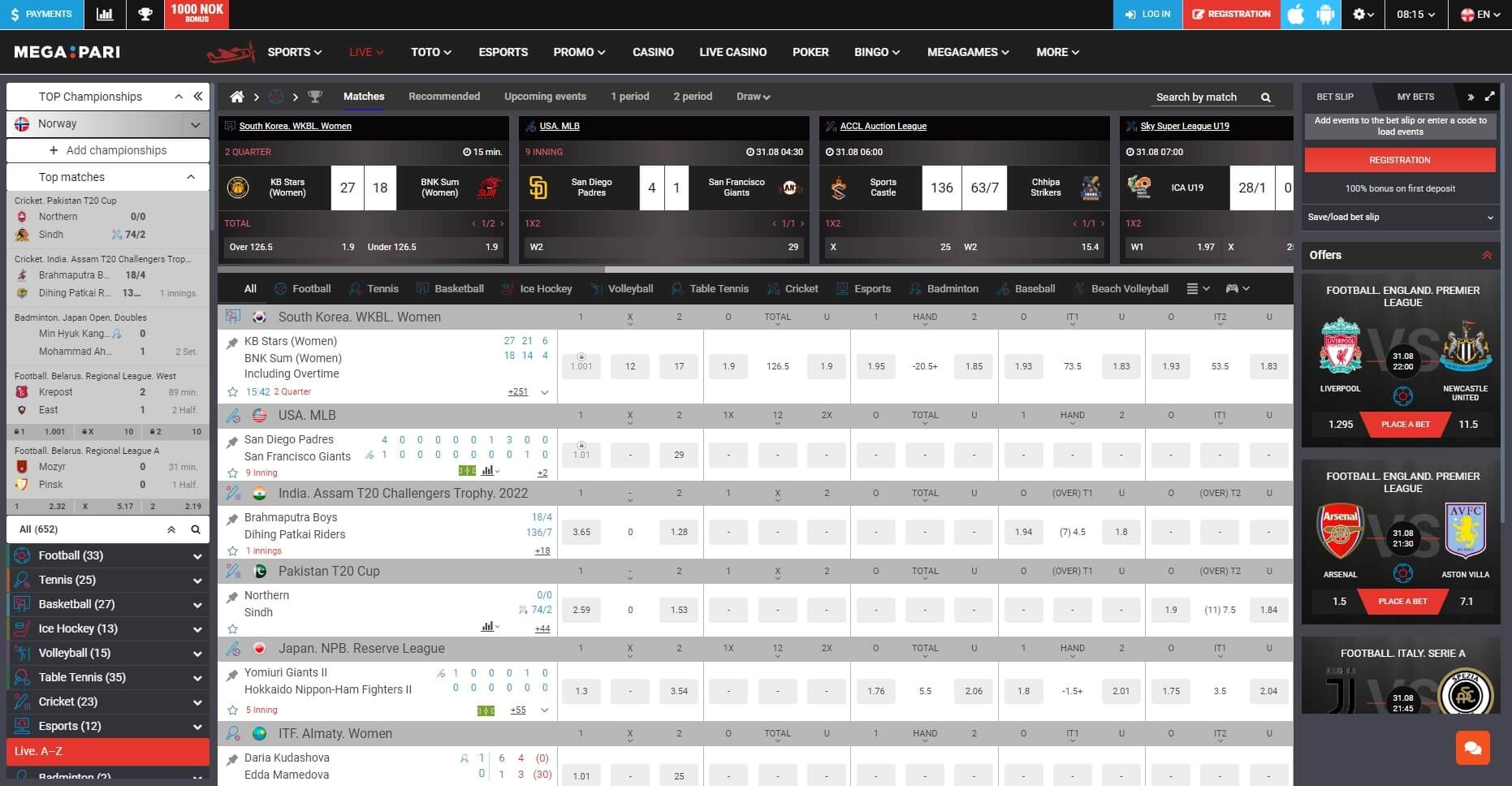 Live Betting Megapari Megapari Live Betting