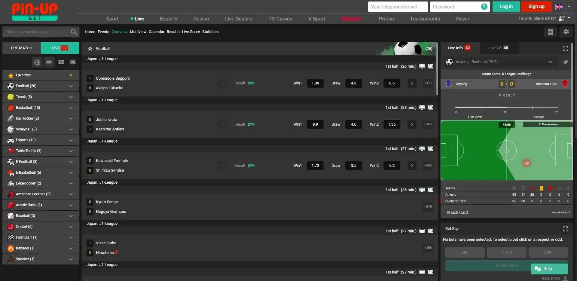 Live Betting Pin-Up Pin-Up Live Betting