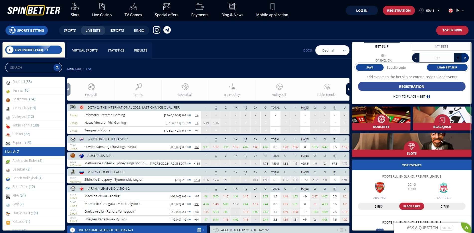 Live Betting Spinbetter Spinbetter Live Betting