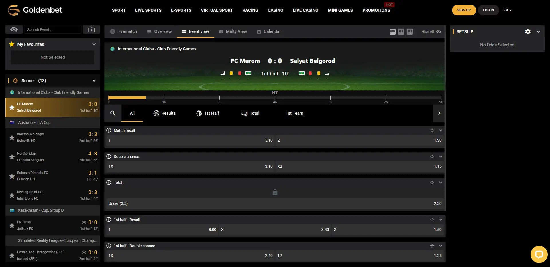 Live Betting Goldenbet Goldenbet Live Betting