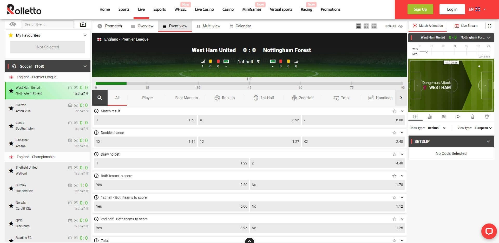 Live Betting Rolletto Rolletto Live Betting