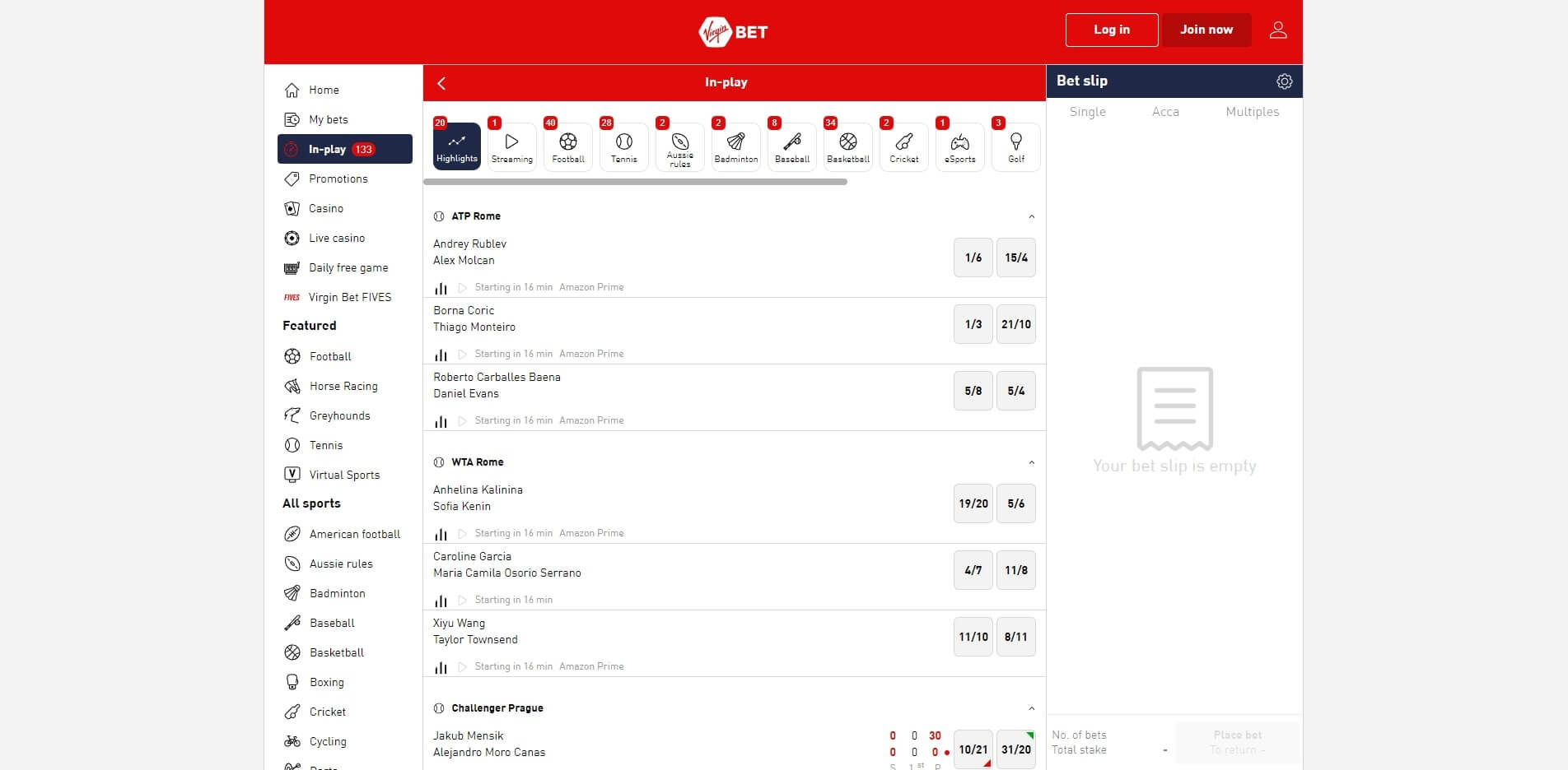 Live Betting Virgin Bet Virgin Bet Live Betting