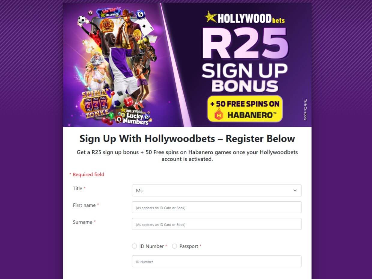 Hollywoodbets Registration