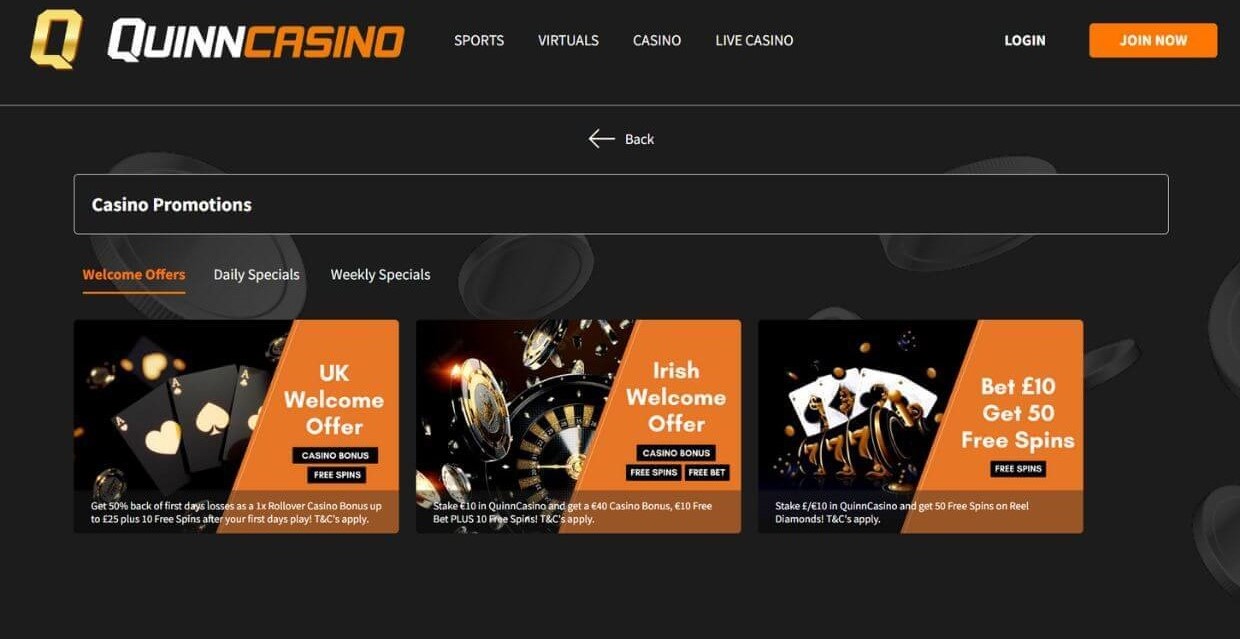 Casino Bonuses QuinnBet QuinnBet Casino Bonuses