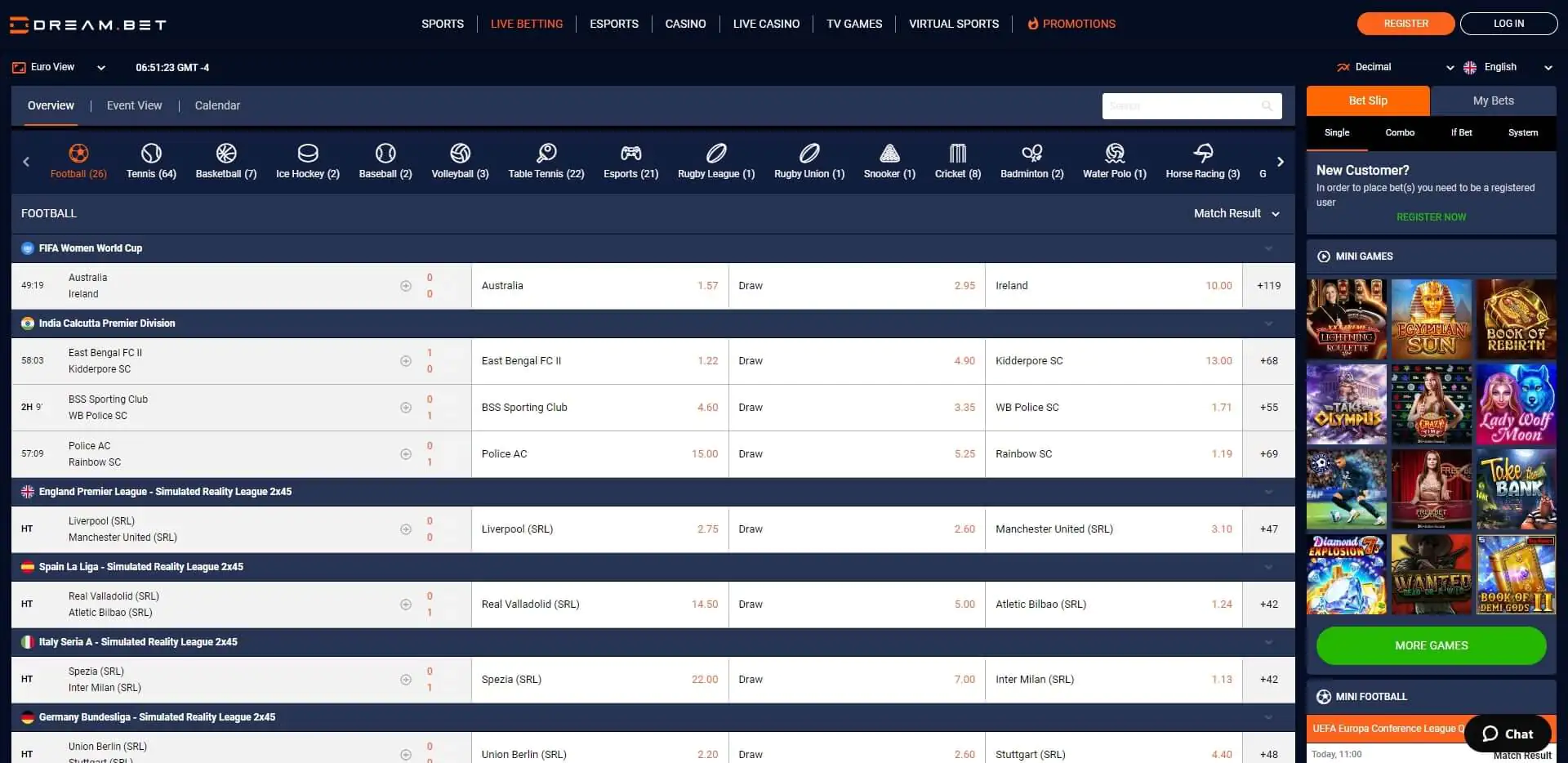 Live Betting Dreambet Dreambet Live Betting
