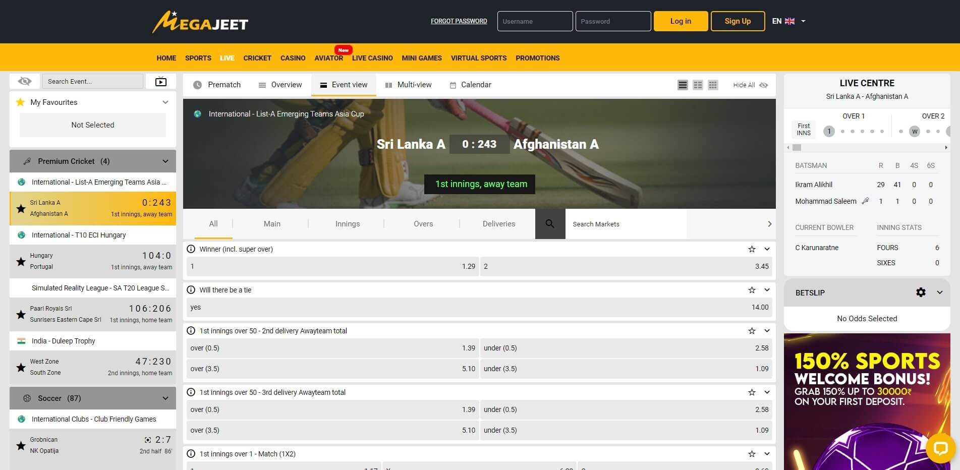 Live Betting Megajeet Megajeet Live Betting
