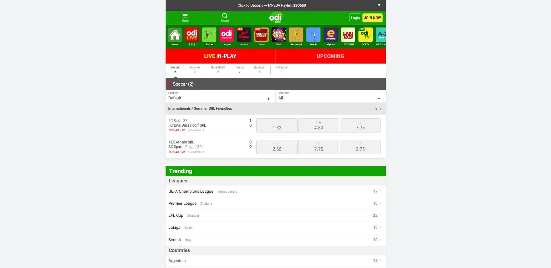 Live Betting OdiBets OdiBets Live Betting