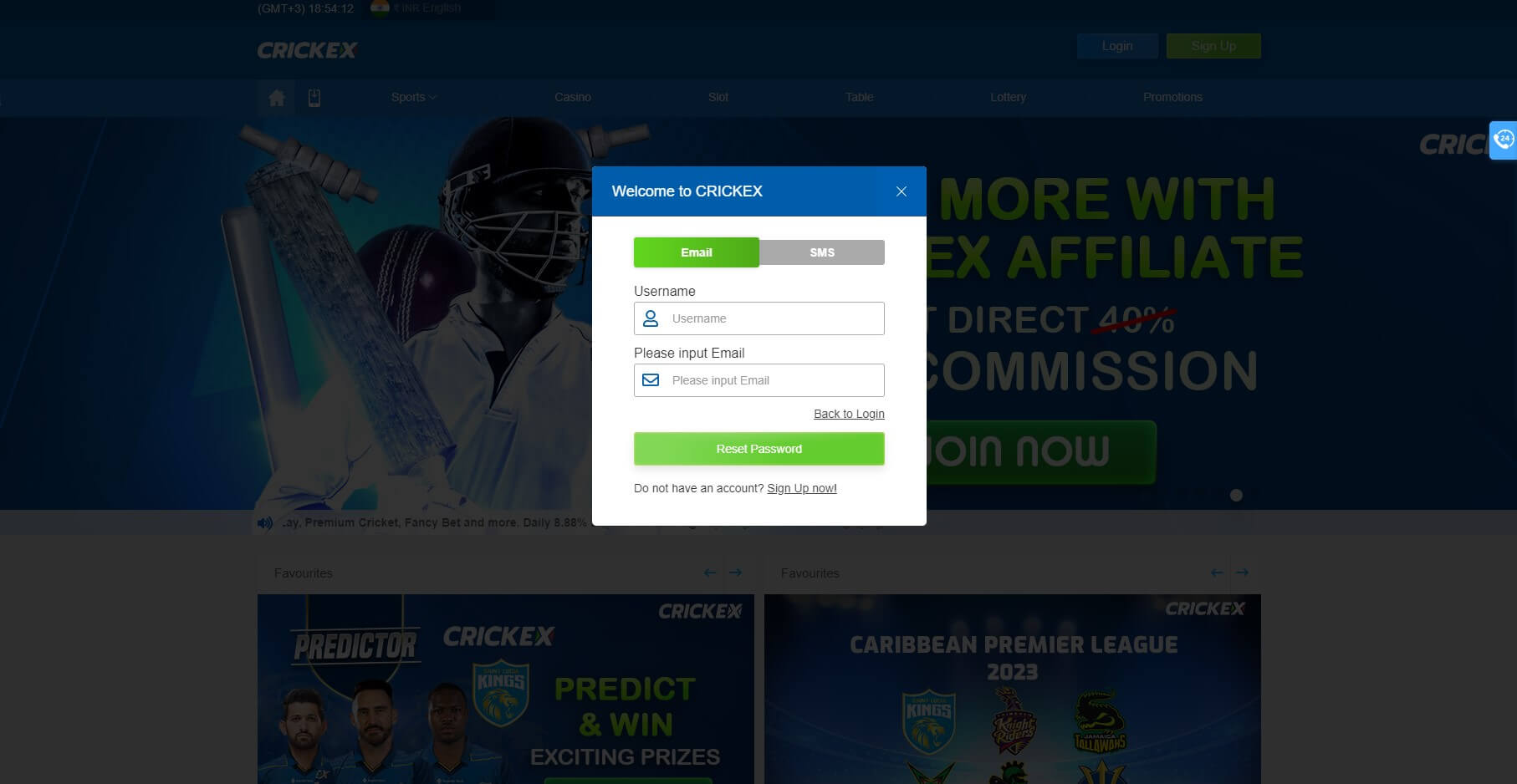 Crickex Login Problems