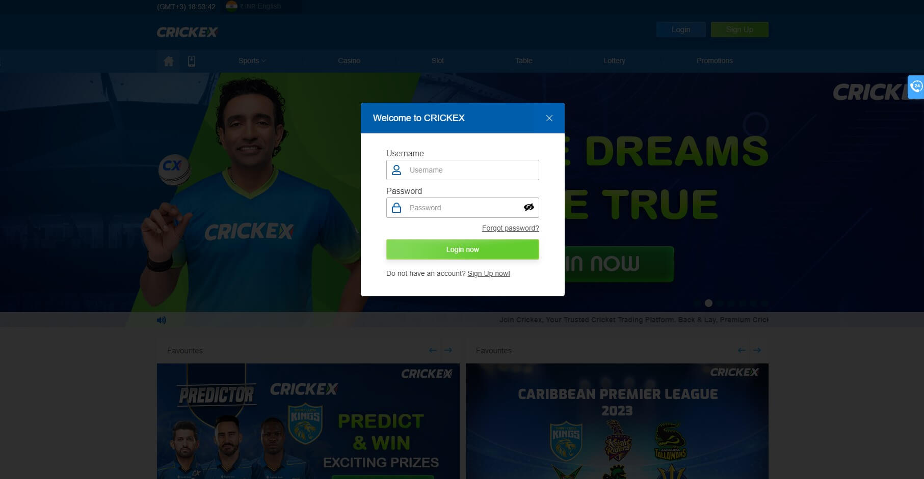 Crickex Login