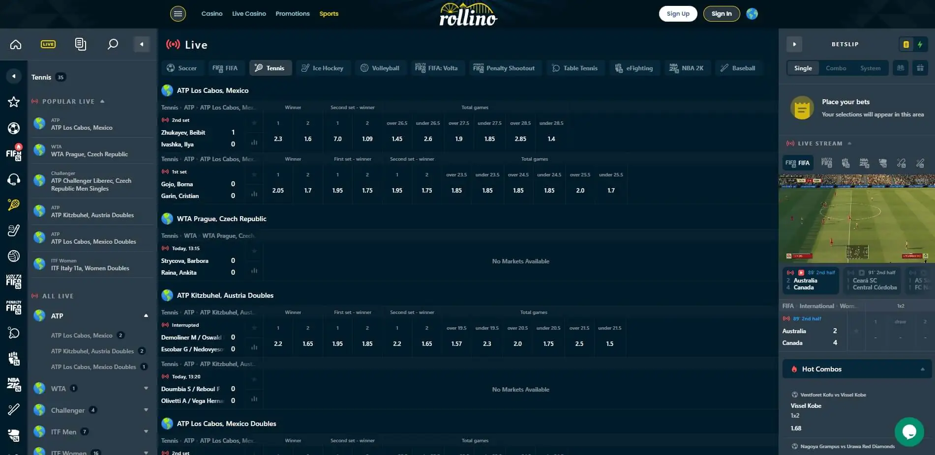 Live Betting Rollino Rollino Live Betting