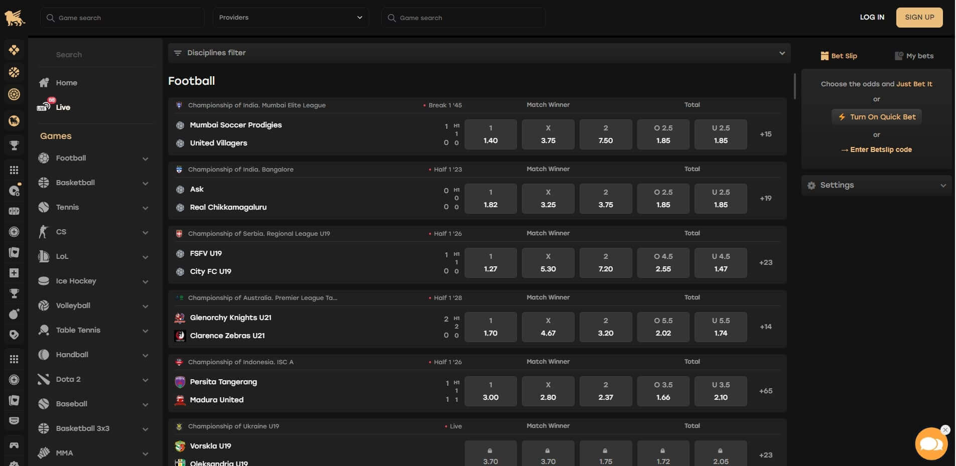 Fairspin Live Betting