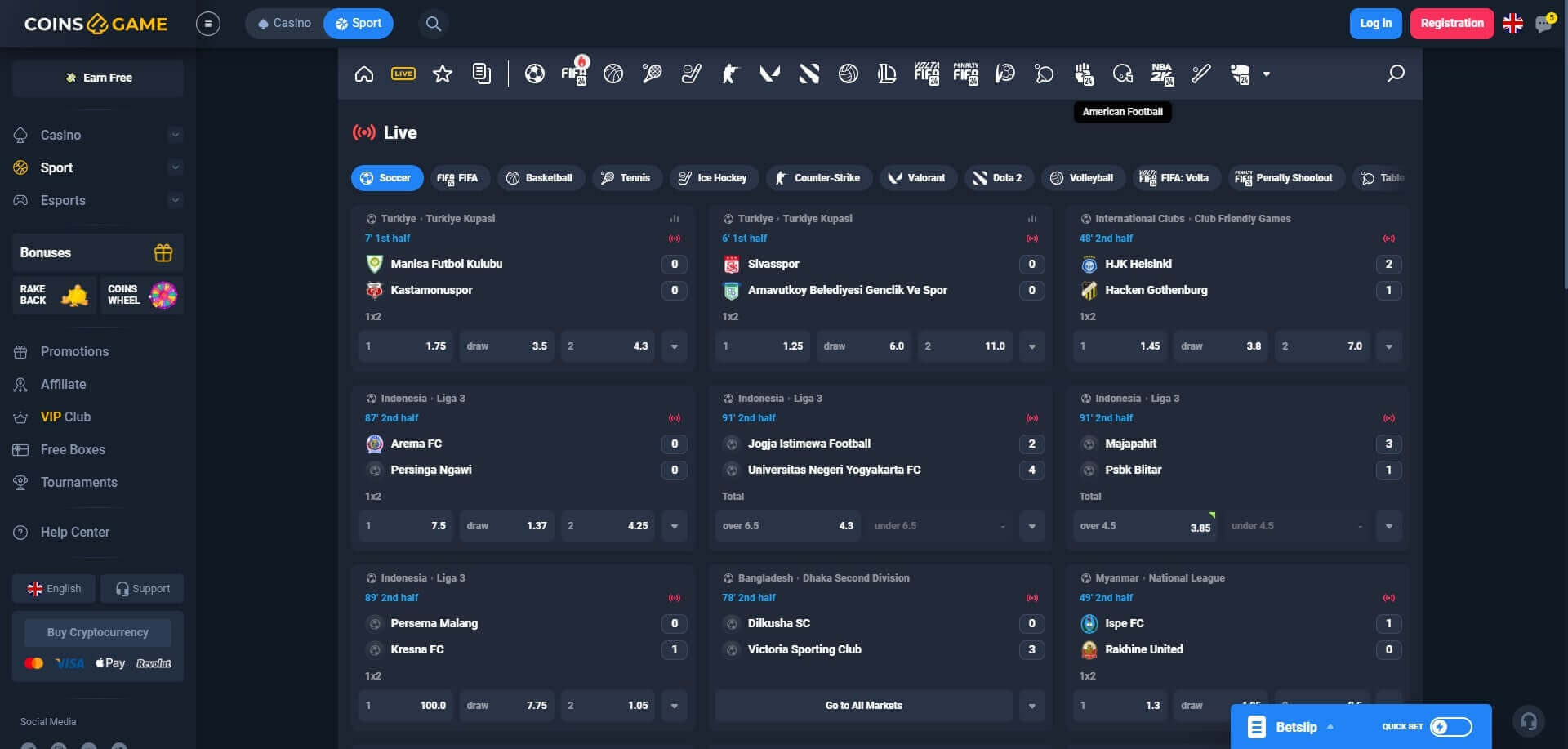 Live Betting CoinsGame CoinsGame Live Betting