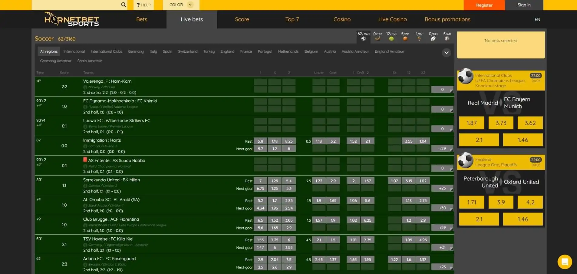 Live Betting Hornetbet Hornetbet Live Betting