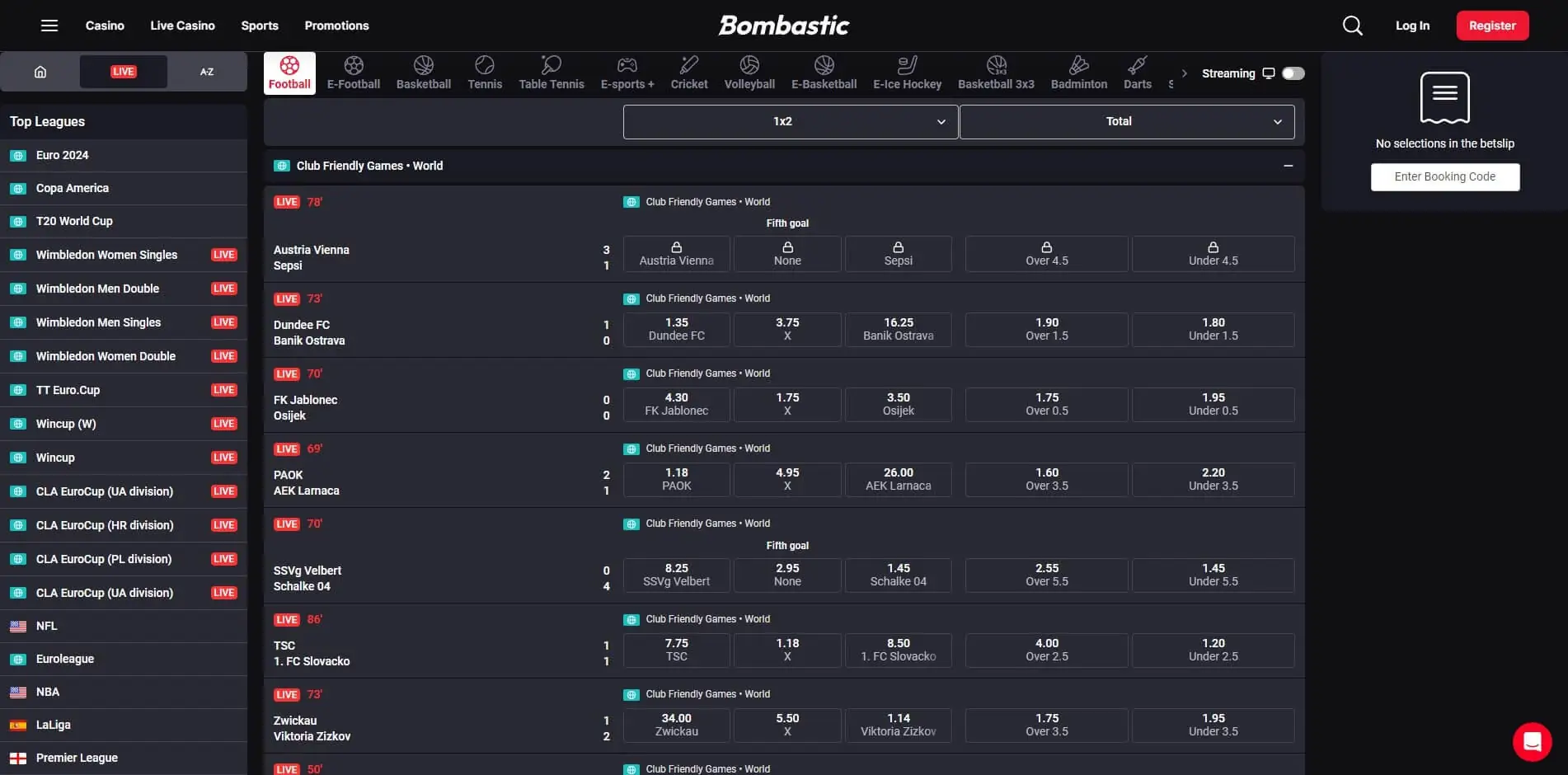 Bombastic Live Betting Live Betting Bombastic
