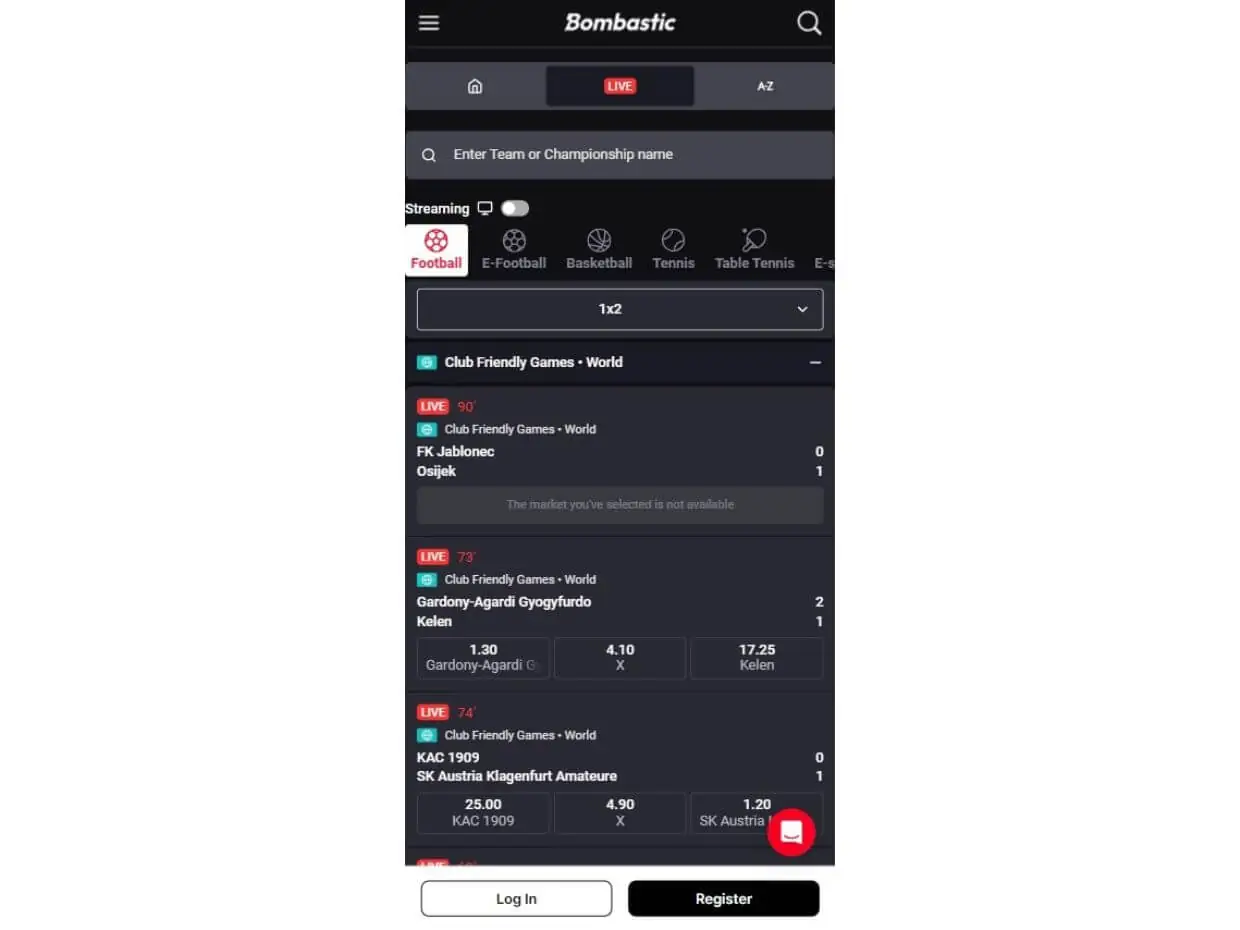 Bombastic Mobile Live Betting Mobile Live Betting Bombastic