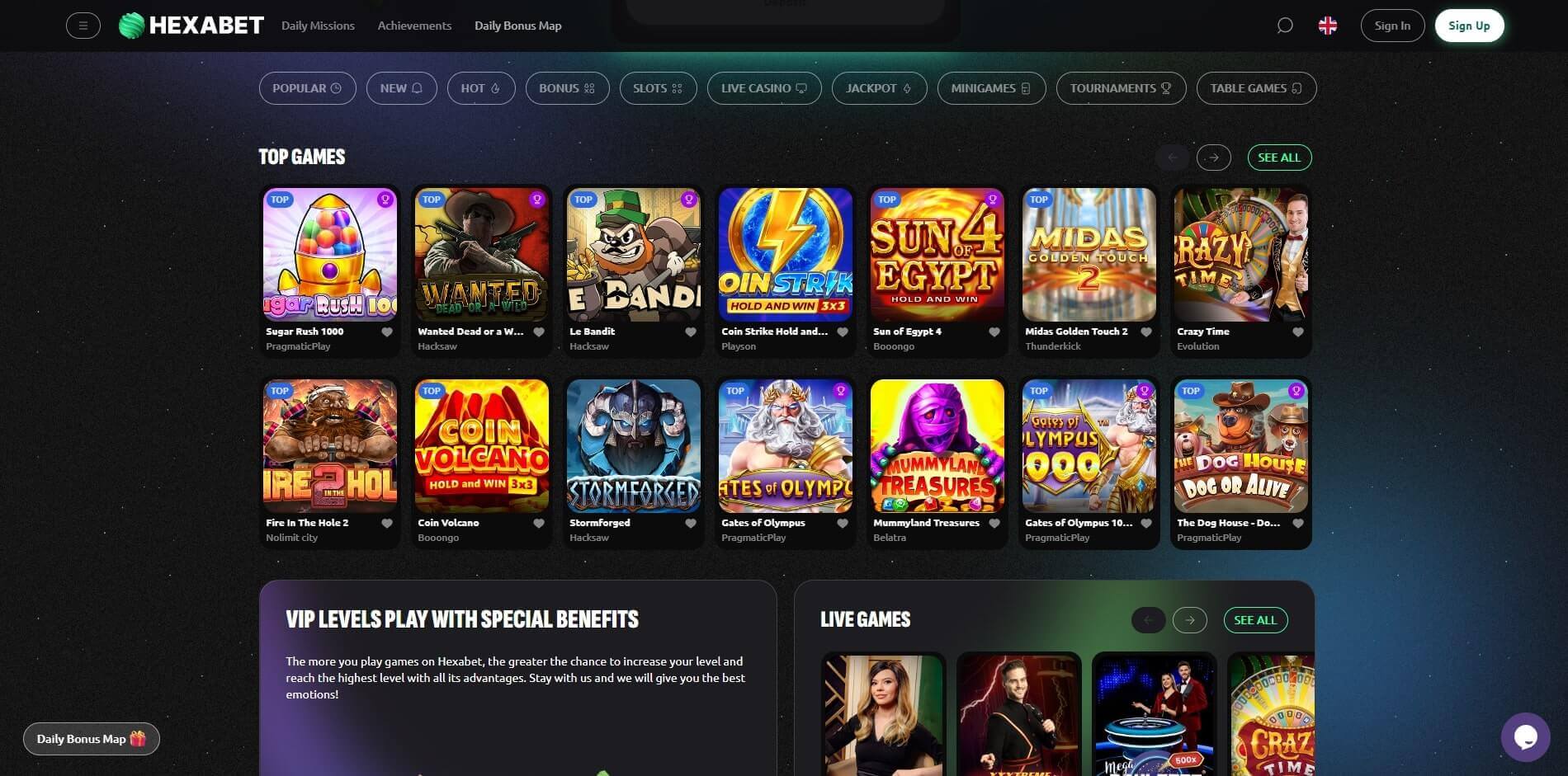 Start Sign Up with Hexabet