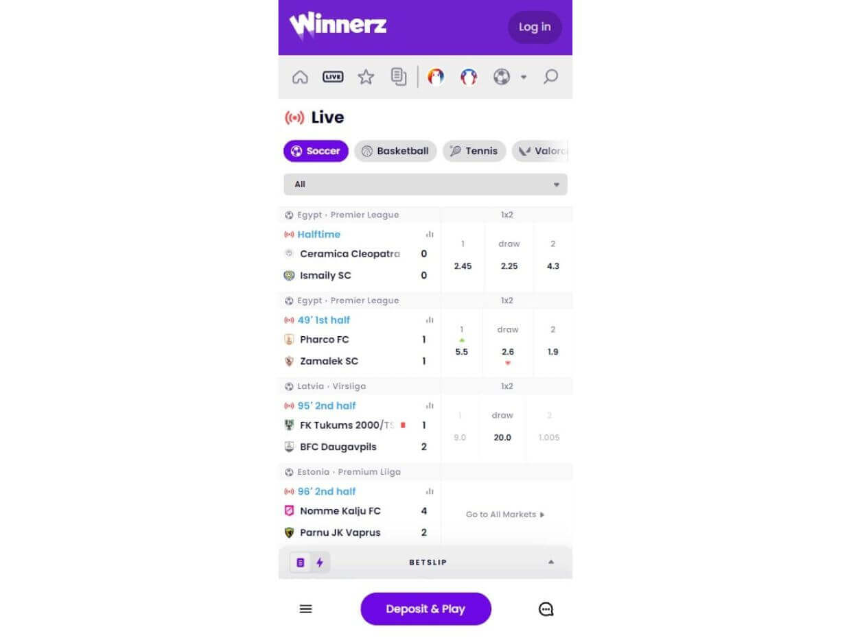 Winnerz Mobile Live Betting Live Betting Winnerz Mobile