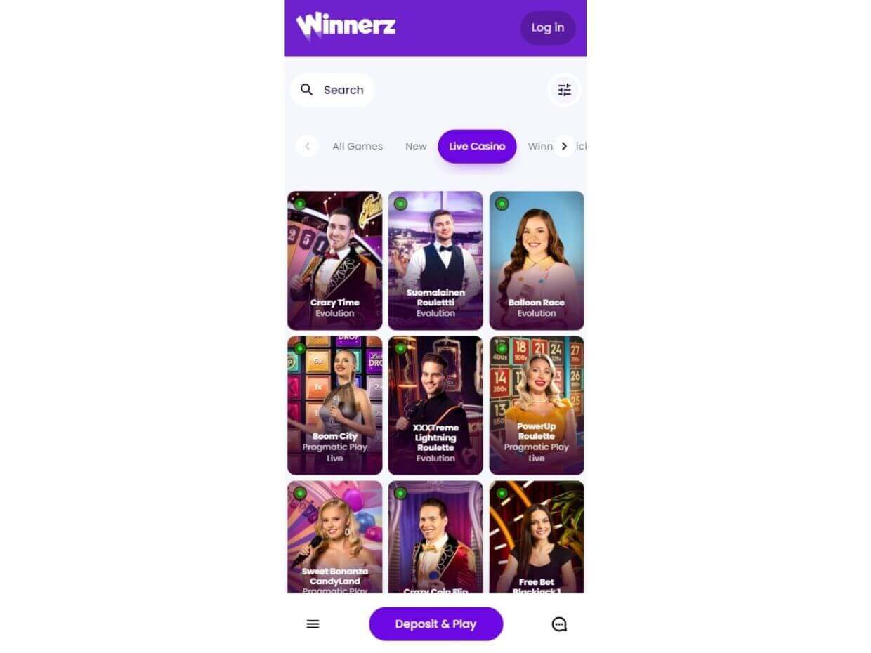 Winnerz Mobile Live Casino Live Casino Winnerz Mobile