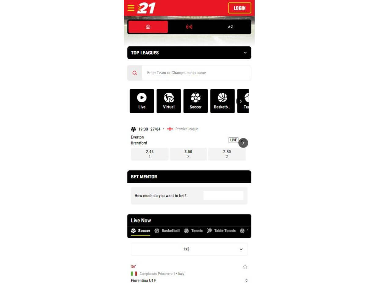 Mobile Review 21Bets