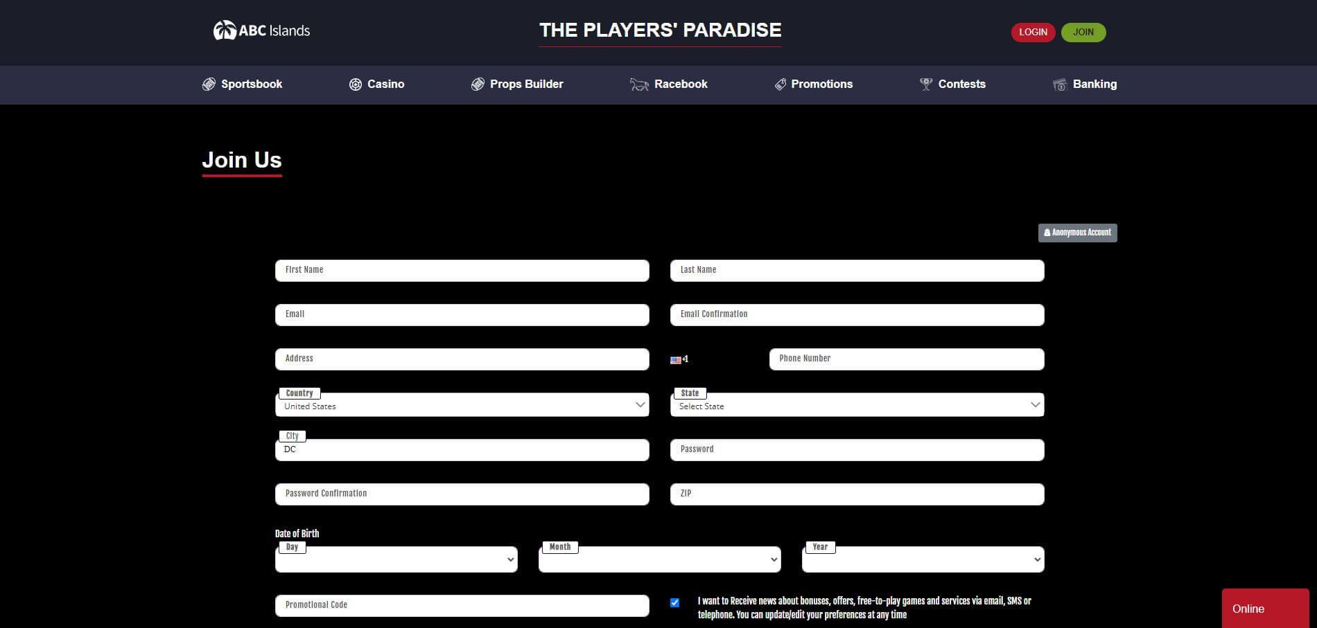 ABCIslands Sign Up Sign Up ABCIslands