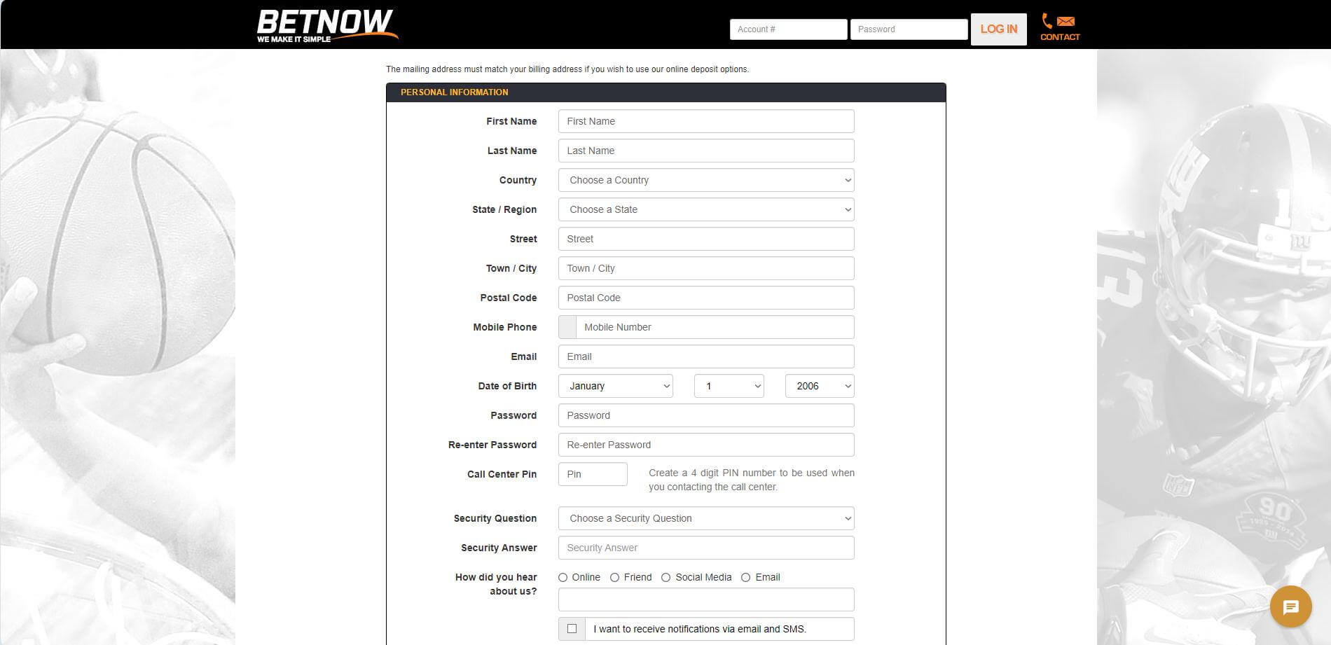 BetNow Sign Up Sign Up BetNow