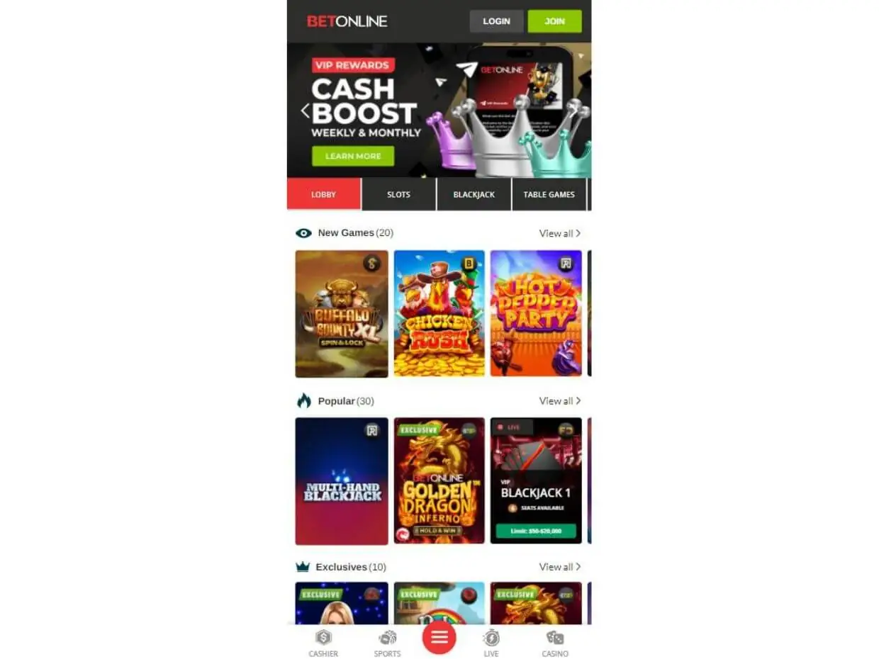 BetOnline Mobile Casino Mobile Casino BetOnline