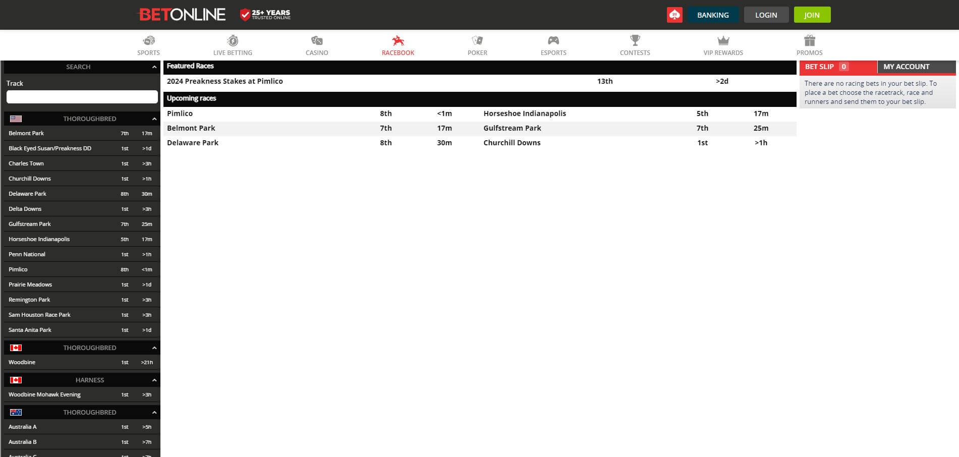 BetOnline Racing Racing BetOnline