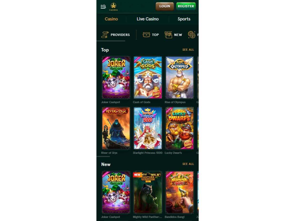 Casinia Mobile Gambling