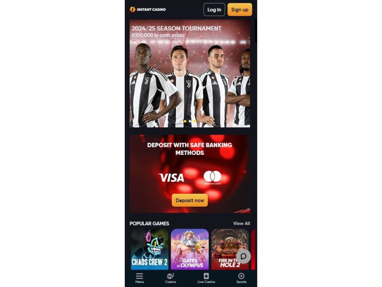 InstantCasino Mobile Start Mobile Start InstantCasino