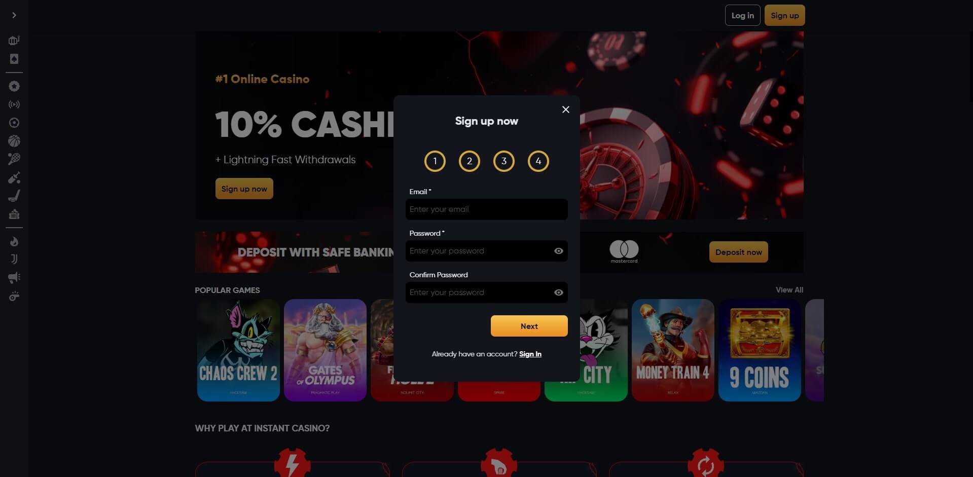 InstantCasino Sign Up Sign Up InstantCasino