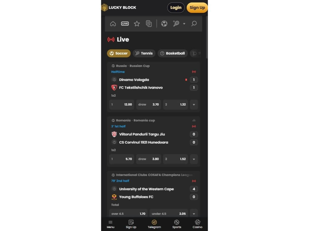 LuckyBlock Mobile Live Betting Mobile Live Betting LuckyBlock