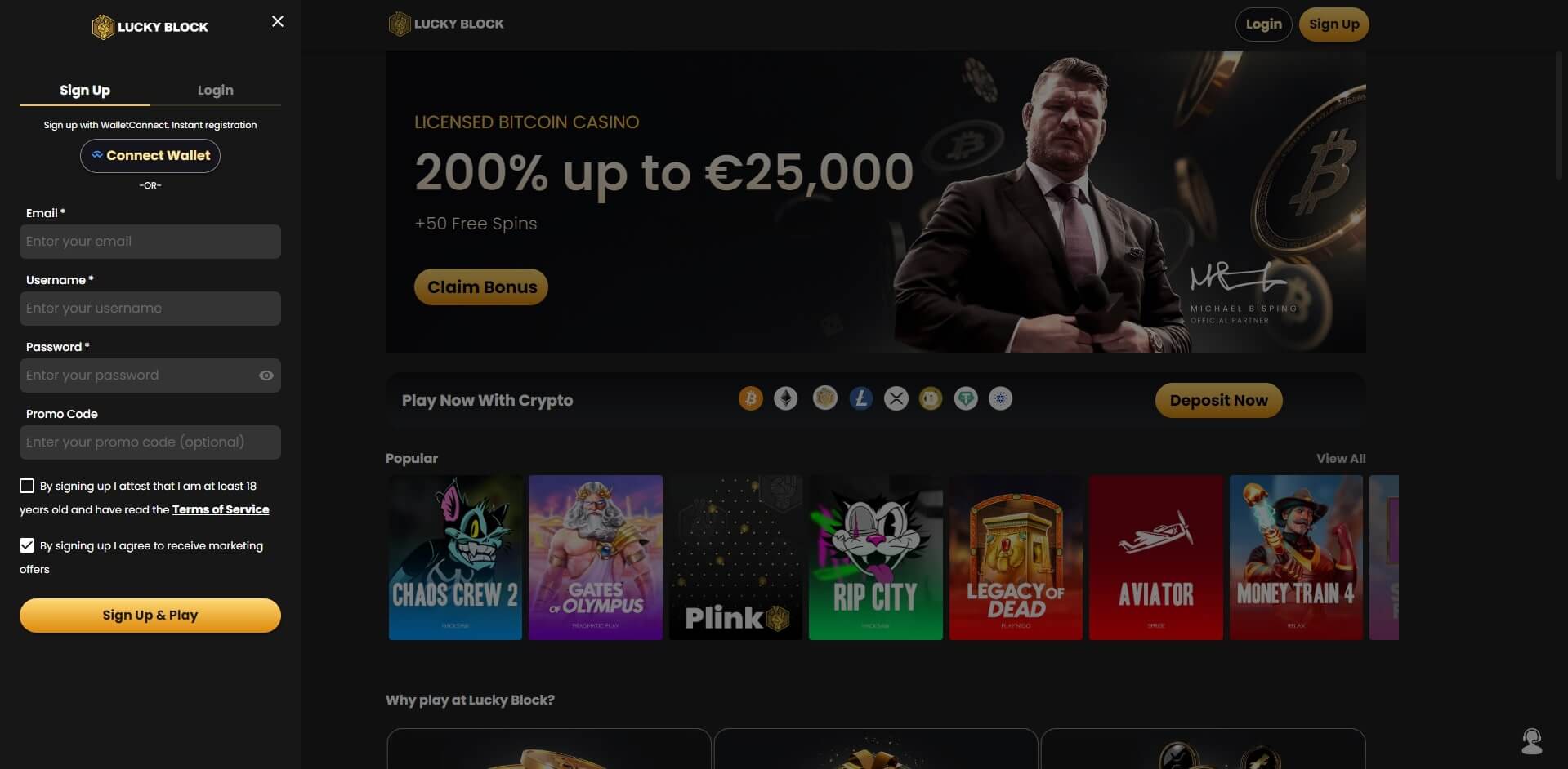 LuckyBlock Sign Up Sign Up LuckyBlock