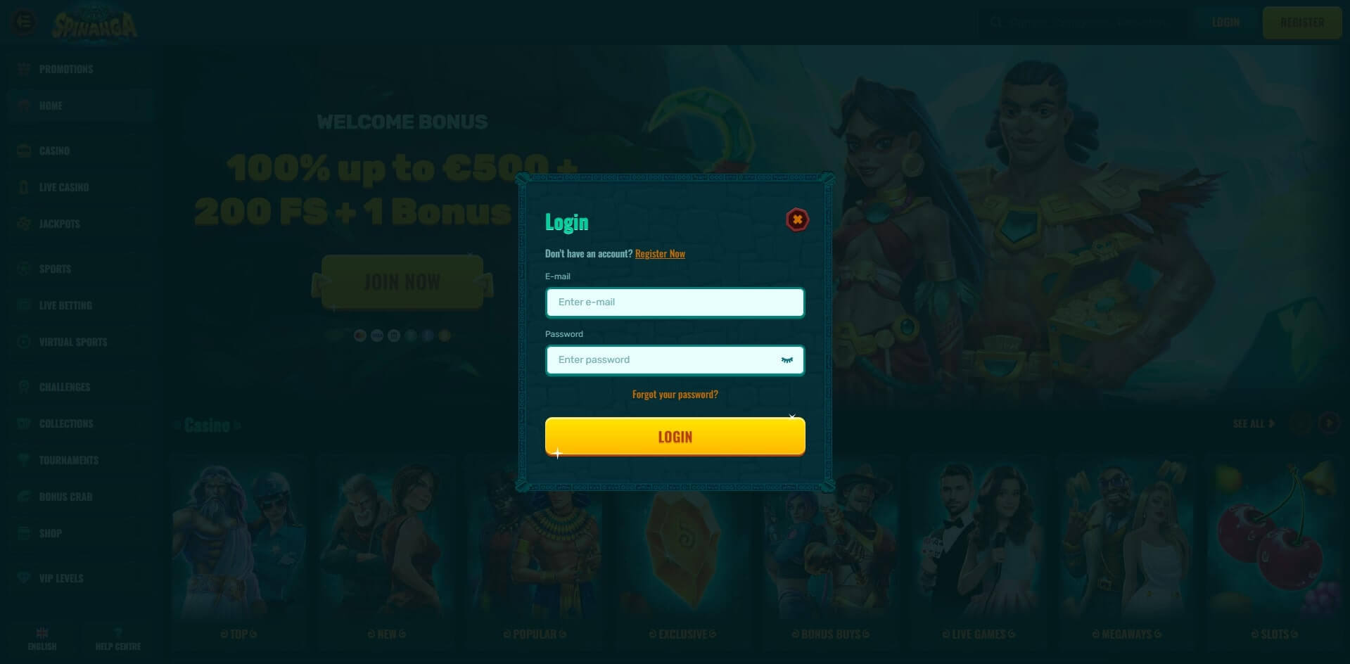 Spinanga Log In