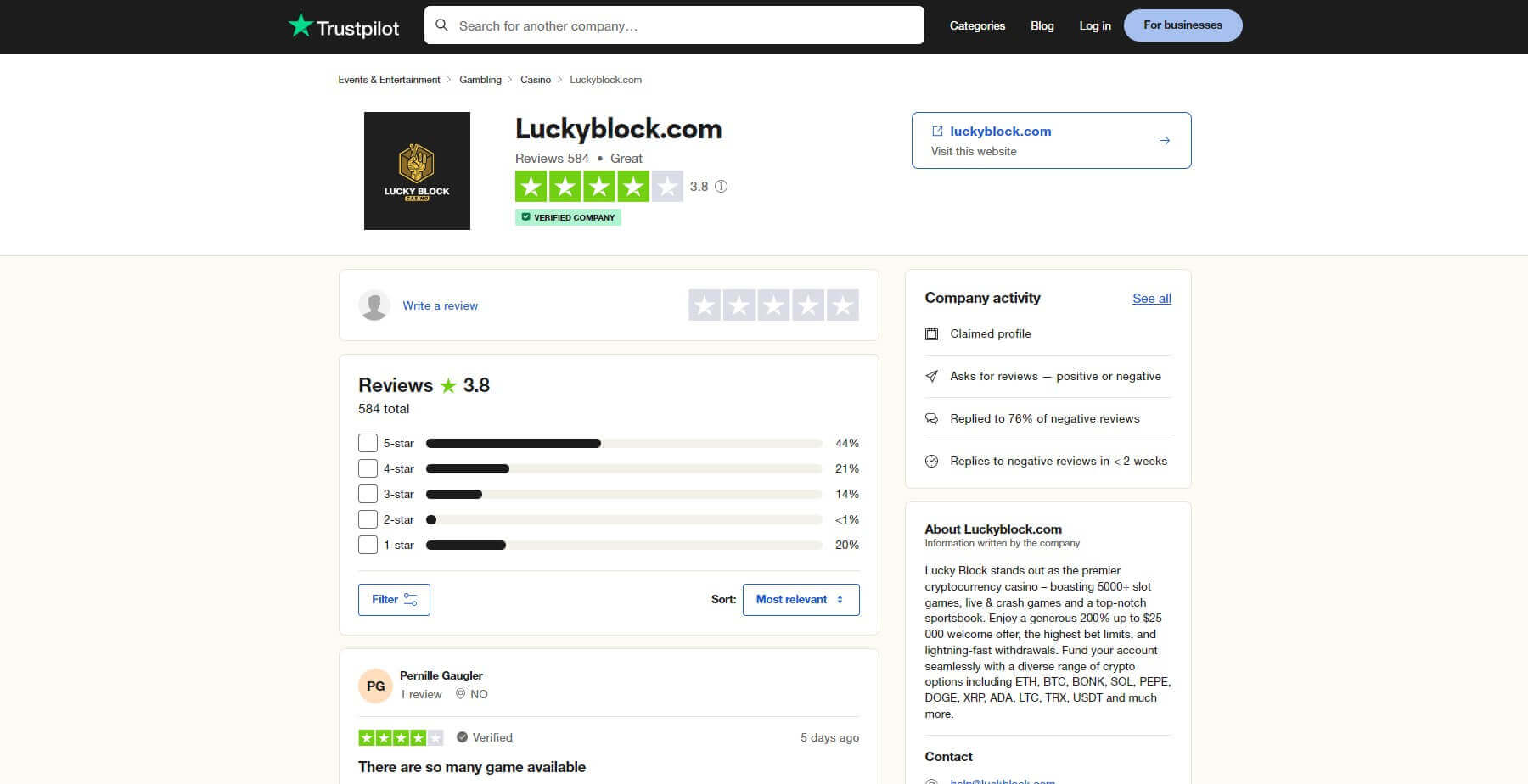 Reviews LuckyBlock