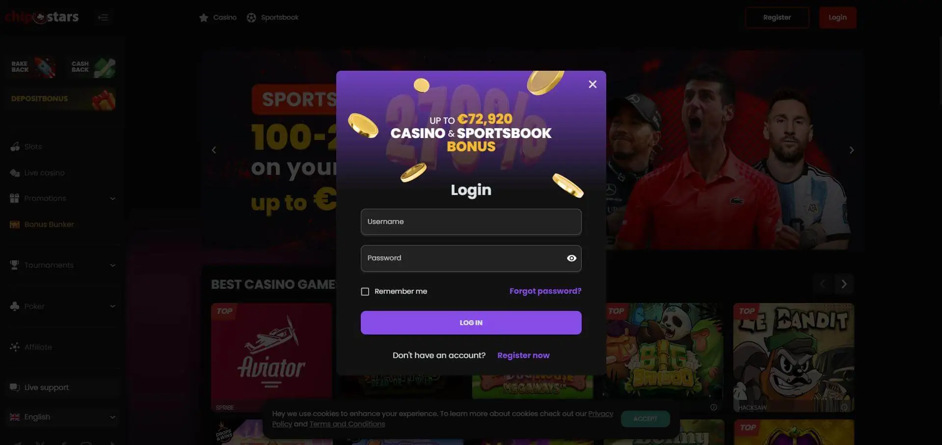 Chipstars Login Page Access Your Chipstars Account Securely