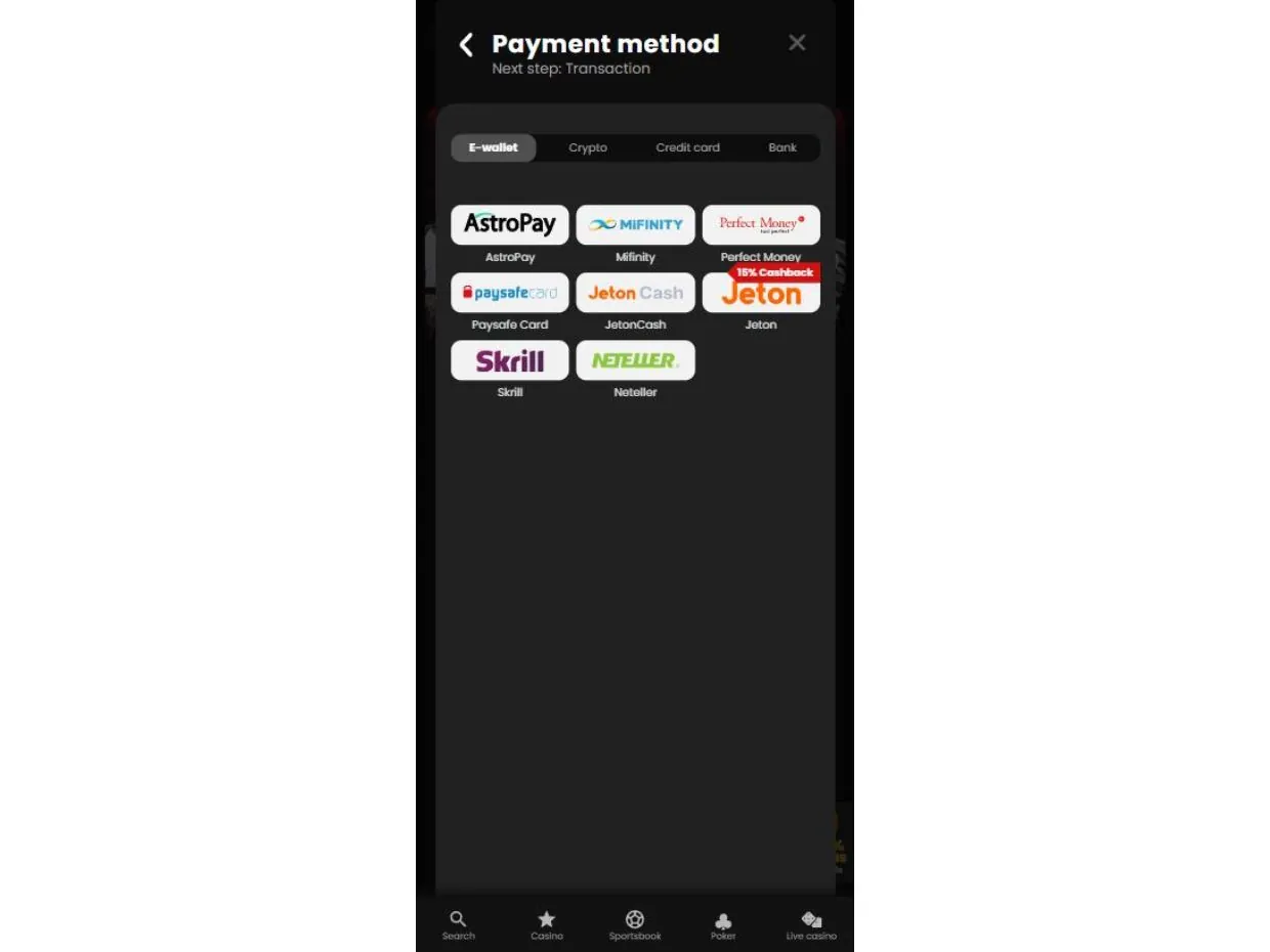 ChipStars Mobile Deposit ChipStars Mobile Website Deposit Methods