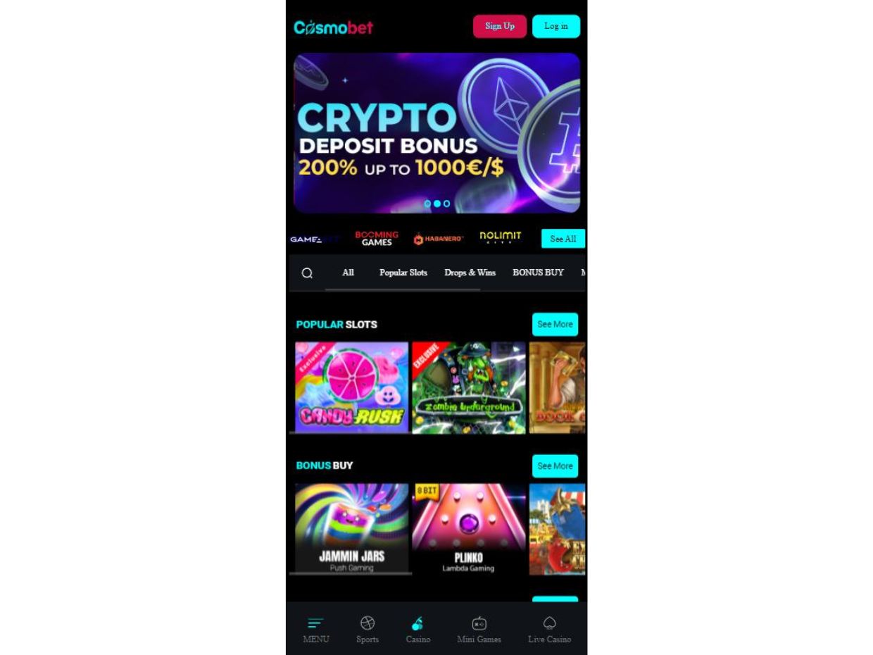CosmoBet Mobile Casino Enjoy CosmoBet Casino on Mobile