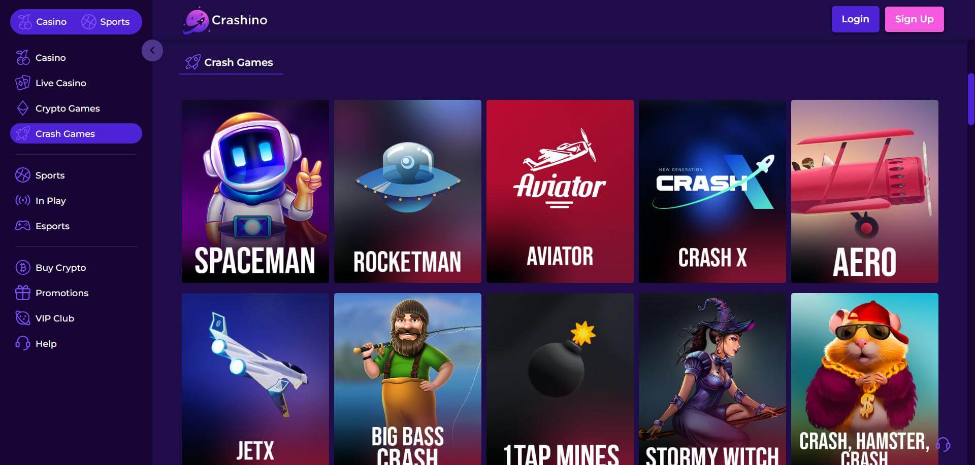 Crashino Popular Casino Games