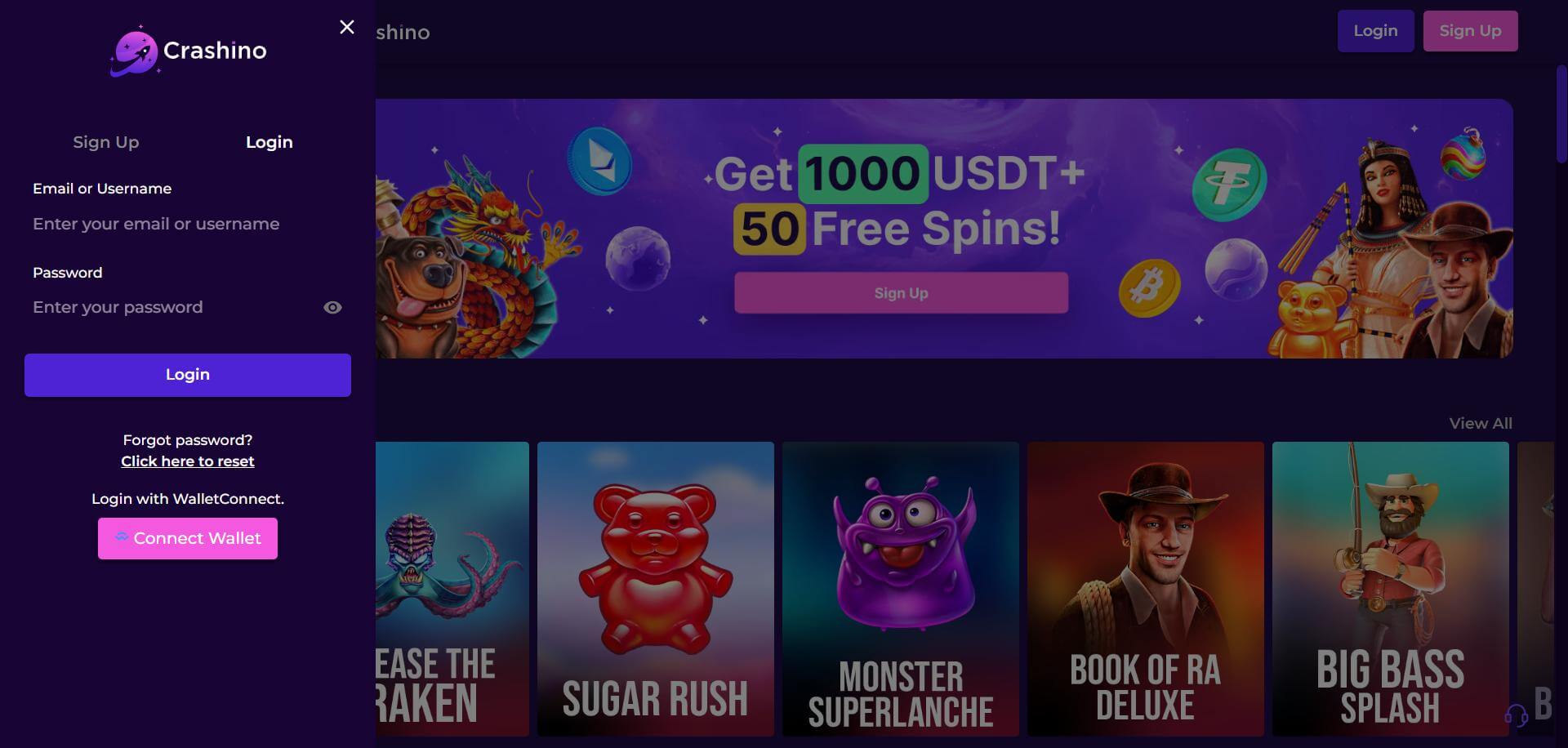 Crashino Account Access Interface