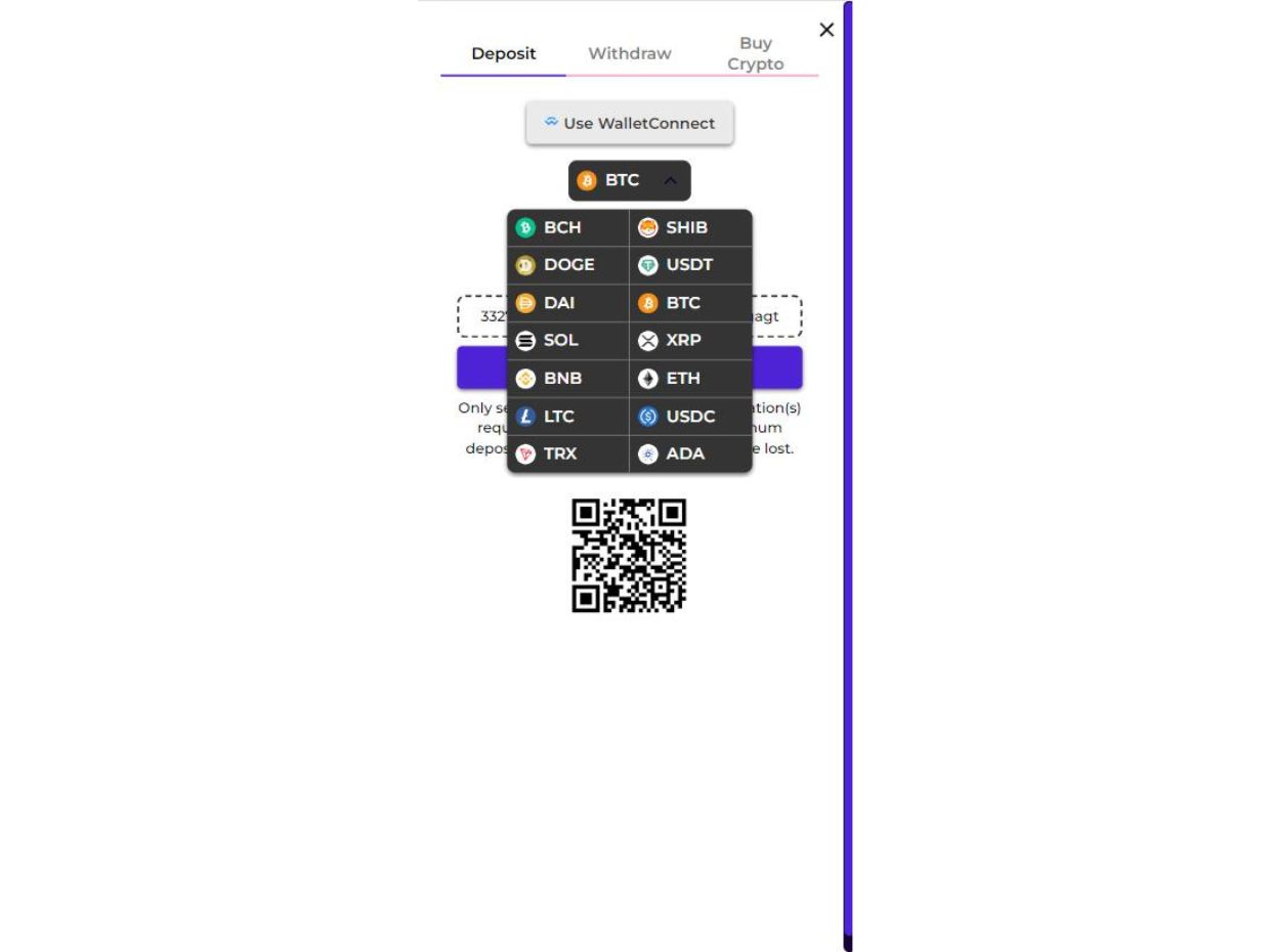 Crashino Mobile Website Deposit Methods