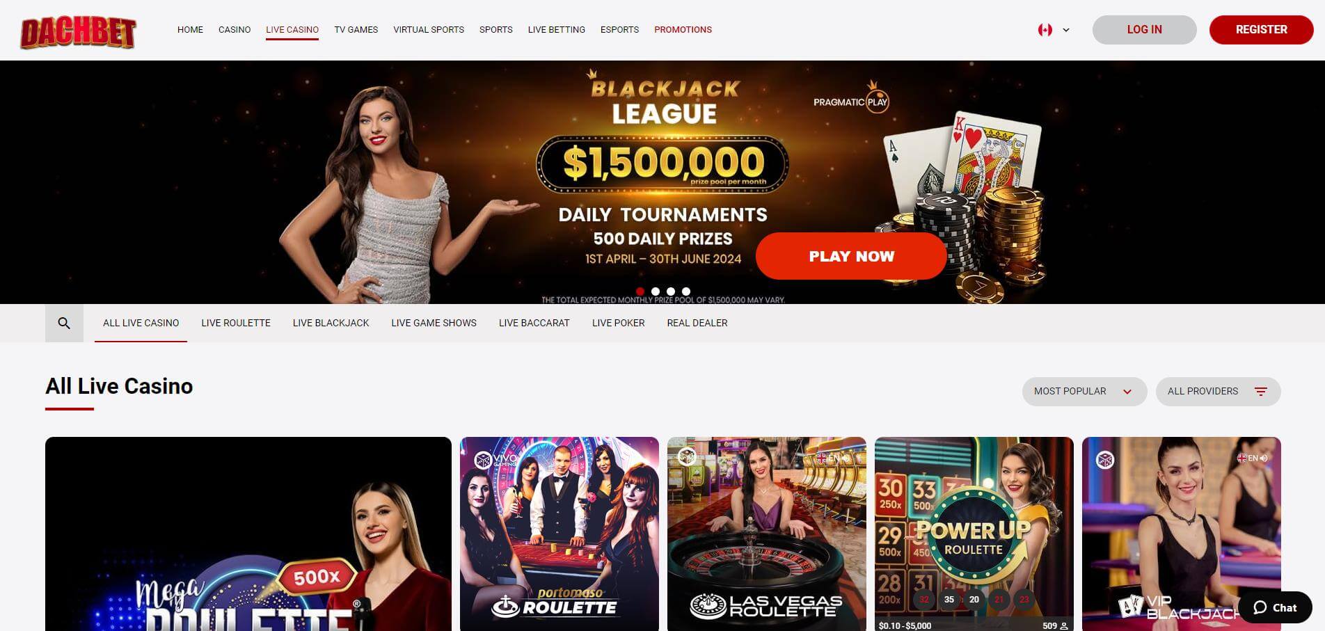 DachBet Casino Live Screen